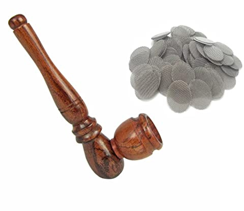 Fenny's Creations Wooden Tobacco Smoking Pipe Pocket Size 4 With Free Filter Screen (WD221)