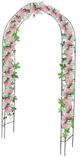 Defacto XXL Rosenbogen aus Metall in Schwarz 250 x 39 x 150 cm (HxTxB), Torbogen, Rankbogen, Rostfrei DF-RB049