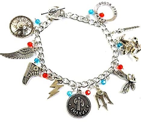 Posh Presents Bracelet à breloques inspiré de Percy Jackson avec perles en cristal pour cosplay