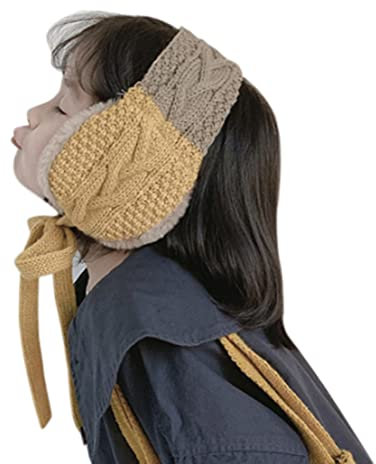 ITODA Ohrenwärmer Kinder Winter Ohrenschützer Strick Ohrwärmer Plüschfutter Earmuffs Mädchen Jungen Ohrenschutz Kopfband Warm Winterschal Bunt Earband Winddicht Kinderschal Outdoor Earwarmer Geschenk