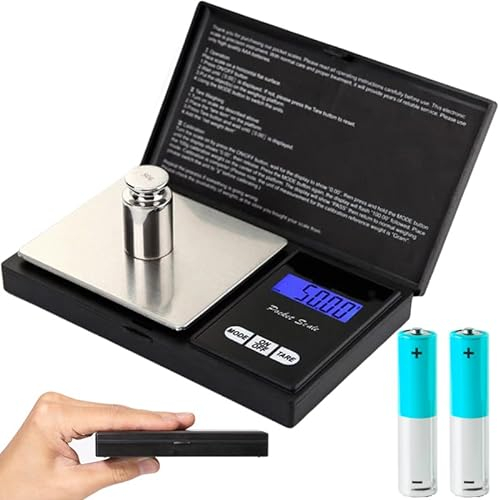 Retoo Taschenwaage 200g/0,01g Feinwaage Digitalwaage mit LCD Anzeige Goldwaage Münzwaage Grammwaage Tara Funktion 7 Einheiten Präzisionswaage mit Batterien Mini-Waage Schwarz