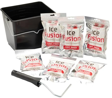 ProDec Advance 15 pc Ice Fusion Mini Paint Roller Set, 12x Rollers | Frame & 5 ltr Scuttle - Ultra-Smooth Finish with Emulsion & Satin Paints on Interior Walls, Ceilings, Wood, Metal