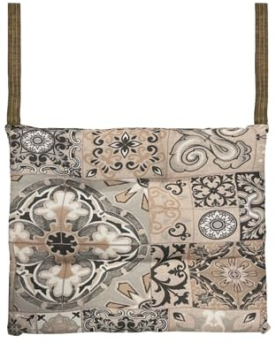 Tata Home Cuscini Sedia con Lacci Coprisedia Imbottito Cuscino da Cucina Interno o Esterno Spessore 6 cm Misura 40x40 cm Fantasia Maiolica Mattonelle (2)