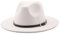 HEYANN Fedora Hut Damen Herren mit breiter Krempe Klassische Filzhut Herren Jazz Cap mit Gürtelschnalle Filz Unisex Trilby Panama Huts für Damen (L, Weiß)