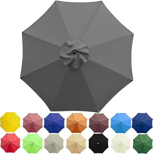 SANTUO Sonnenschirm Ersatzbezug 2m/2.3m/2.5m/2.7m/3m/3.5m/4m 6/8 Streben, UV-Schutz Ampelschirm Bezug, Wasserdicht Schirmbezug Sonnenschirm Ersatzteile für Balkon, Garten, Pool und Strand