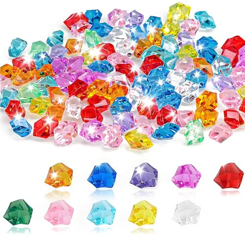 Guidre 400 Edelsteine für Kinder, Glassteine Blau, Deko Kristallsteine