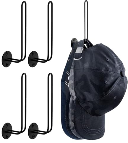 EACHPT 4 Stück Cap Halterung Wand,Edelstahl Hutablage Kappenhalter,Basecap Halterung Wand,Cap Halter Mit Schrauben,für Schals Handtaschen Handtücher Kleidung