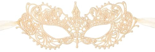 JewelryWe Masque Carnaval Vénitien Femme Dentelle: Demi-Masque Doré Sexy et Élégant avec Ruban Ajustable pour Déguisement, Bal de Maquillage, Mascarade - Cadeau Halloween