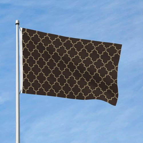 Drapeaux de jardin de 7,6 x 1,5 m pour extérieur – Drapeau marocain double face marron pour chambre à coucher, intérieur – Drapeaux légers de cour et de bateau pour décorations extérieures avec