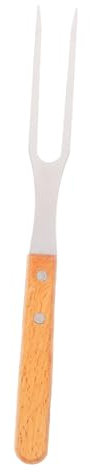 MAGICLULU Forchetta Da Bbq in Acciaio Inossidabile Due Punte Con Manico in Legno Spesso Utensile Multifunzionale Per Grigliate Picnic e Campeggio All Aperto Per Servire Carne e Bistecche
