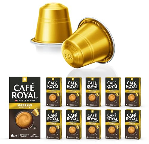 Café en Capsules Aluminium - Café Royal Pro | 10 x 10 soit 100 Dosettes - Saveur Espresso - Compatibles avec les Machines à café Nespresso®* Alu à usage Domestique