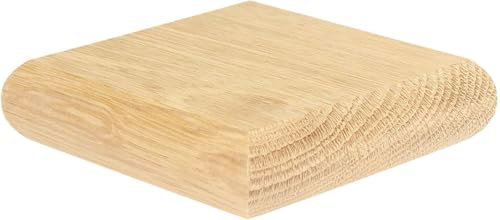 Oak Flat Newel Cap – Solid Oak Stair Post Cap for 90mm & 4x4 Newel Posts | Square Wood Stair Cap | Flat Top Oak Cap for Staircase Finishing | Smooth Finish | Interior Handrail Accessories