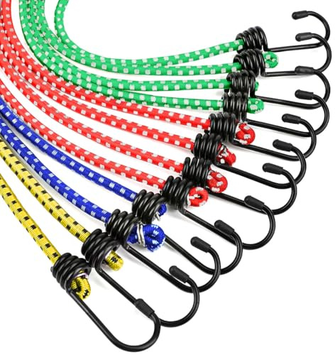 Corde Élastique Tendeur Sandow Expander Crochet Voiture Moto Camping – 12 pièces