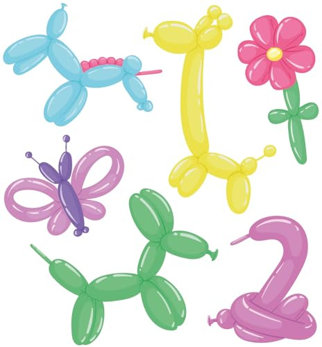 Folat 27880 Birthday and Party Decoration Colourful Modelling Balloons - Stripetastic - Assorti - Pack of 10 - Party Accessories for Children and Adults