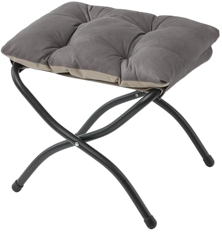Klappbares Ottoman, 38cm Klappbares Fußauflagen, Tragbares kleines Fußstool für Couch, Zusammenklappbares Fußstütz-Ottoman für Sofa, Akzent-Polster-Ottomans für Wohnzimmer, Schlafzimmer, Dunkelbraun