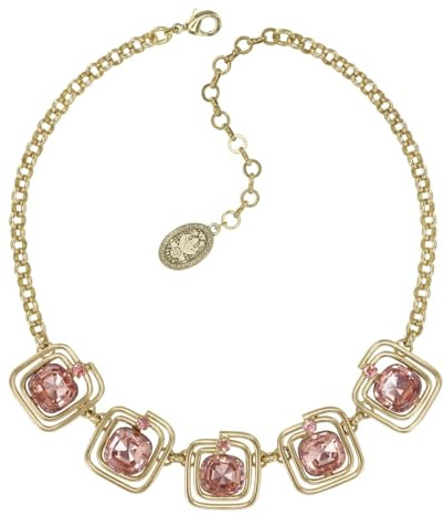 Konplott: Collier To The Max pink, aufwendiges Collier mit Metallgeflecht und Kristallsteinen, für Damen/Frauen