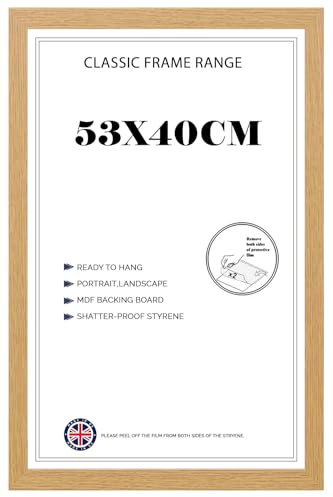 Modern Finish Poster Frame (53 x 40 CM) Jigsaw Puzzle Frames | Wall Art Decor for Home & Office | Shatter-proof Acrylic Hd Front 21X16 Inch [ Oak ]