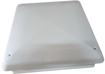 Genérico Claraboya para Caravana y Autocaravana, Marco Blanco, 40x40 cm, con Mosquitera, Tapa Opaca, Ventilación Permanente