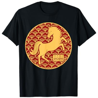 Nouvel an Chinois 2026 Année du Cheval de feu Signe du Zodiaque T-Shirt