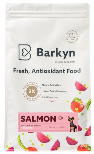 Barkyn - Pienso para Perros Adulto Razas Pequeñas - Salmón - con Proteína Hidrolizada, Colágeno y Omega-3 - Comida Seca de Perro - 3 kg