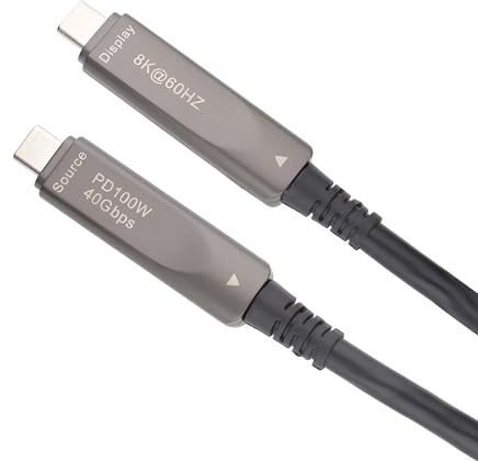 kenable USB-C USB4 Active Optical Cable AOC 100W Charging 40Gbps Data Transfer 8K60Hz Video Thunderbolt 3/4 Compatible Black 7.5m