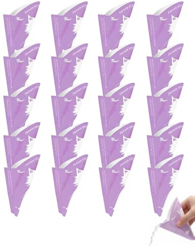 BTACGWP 20 Coni Per Pipi Donna In Piedi Usa E Getta, Imbuto Portatile Anti-Perdita in Carta, Orinatoio Monouso per Viaggi e Campeggio