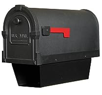 Special Lite Savannah Curbside Mailbox with Paper Tube - Black Aluminum Mailbox for Post Mount - SCS-2014-BLK