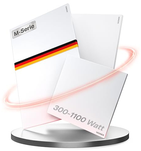 VASNER Citara M Infrarotheizung – Infrarot Elektroheizung Metall weiß Wandheizung Deckenheizung IP44 Schutz Bad Heizpaneel Innenbereich 10 J. Garantie (700 Watt)