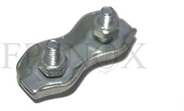 FP INOX Invernadero Cable Plana 2 Pernos Acero diámetro Hilo 10 mm