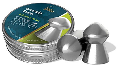 H & N Sport 92066350013 H & N Baracuda Green bleifrei Pellets 6.35mm / 0.25 Cal, grau