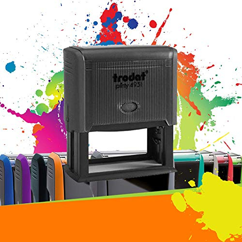 Trodat Printy 4931 - Tampon Encreur Professionnel Automatique 7 lignes À Personnaliser - Empreinte 70 x 30 mm Offerte (Gris)