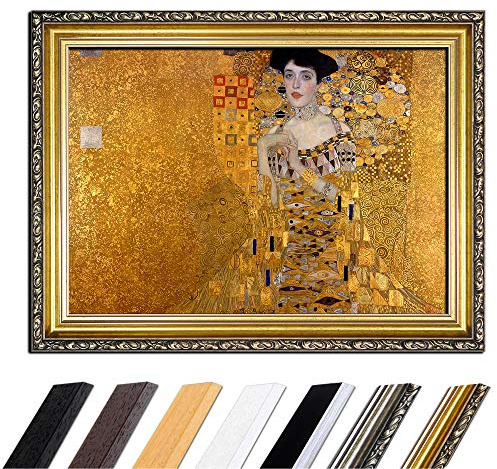 Bilderdepot24 Bild mit Rahmen - Gustav Klimt Adele Bloch - Bauer I 80x60 cm - Gerahmtes Leinwandbild Alte Meister - Antiker Rahmen Gold Barock, Klassisch