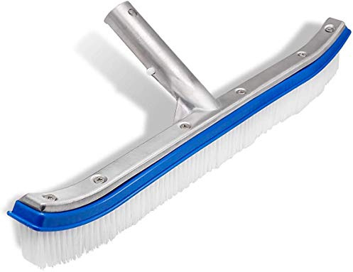 Spazzolone per pareti e piastrelle da piscina, 45,7 cm, forte, in vinile lucido, con dorso alluminio, la pulizia delle pavimenti, setole nylon clip EZ (manico non incluso