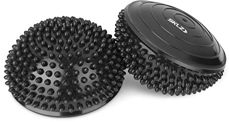 SKLZ Balance Pods – Stärkung der Kernmuskulatur | Schwarz; Set aus 2 Teilen; zweischichtige, rutschfeste Textur; aufblasbar, leicht & tragbar; verbessert Stabilität