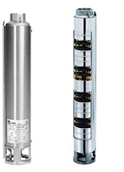 Pompa centrifuga verticale multicellulare 4″, serie Winner 4N15-6, per estrazione dell'acqua da pozzi con camicia esterna, realizzata in acciaio inossidabile da 1,5 kW e 2CV, colore grigio