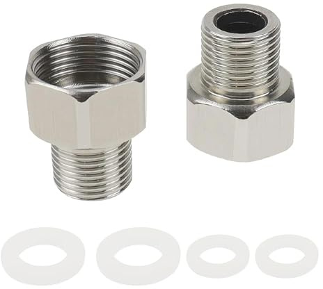 Reduzierstück Doppelnippel 3/4 Zoll auf 1/2 Zoll JPGhaha 2 Stück Innengewinde Edelstahl Wasserhahn Adapter Rohrverschraubung Verbindungsstück mit Dichtringen Robust Rostfrei