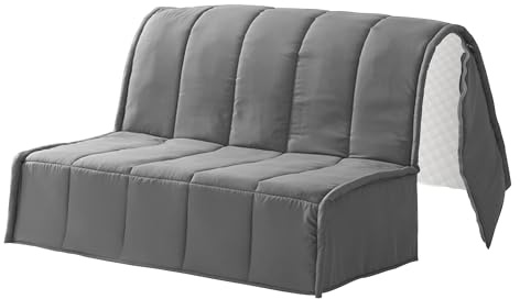 EVERGREENWEB Copridivano per Divano Letto Piazza e Mezza 2 Posti largo 120 cm senza Braccioli, Rivestimento Letto Estraibile Pieghevole Sfoderabile con Zip Fodera in Tessuto Grigio Trapuntato Lavabile