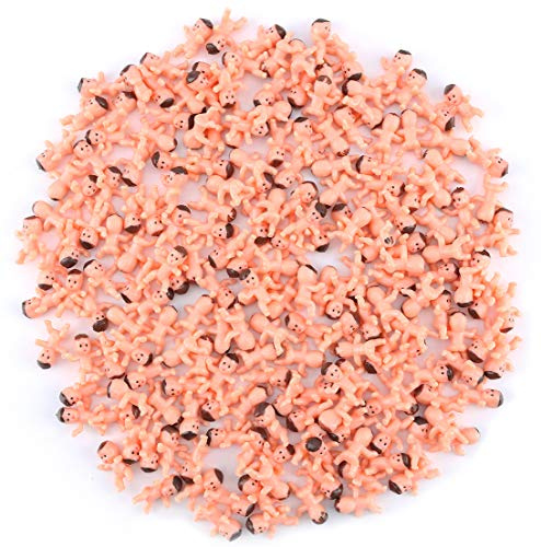 Lot de 200 mini poupées en plastique de 2,5 cm pour fête prénatale, jeu de glaçons, petits bébés, fournitures de fête