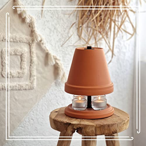 NTRY Home® CandleStove Teelichtofen - Stil Brick Ø18 cm - Doppelwandig - Teelichtheizung - Teelichtwärmer - Tischofen - Tischheizung - Tischwärmer