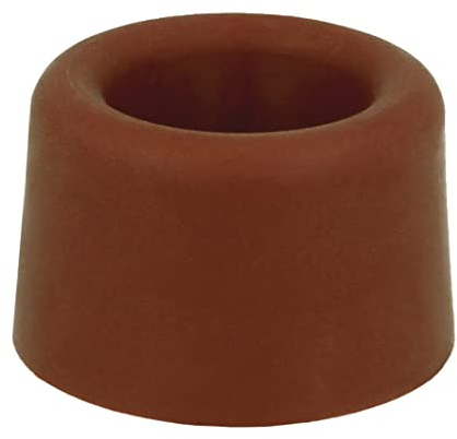 Amig - Fermaporta | Diametro 30 x 25 mm | Fissaggio al pavimento tramite vite | Supporto facile per proteggere le pareti da urti e graffi | Previene i supporti | Plastica marrone