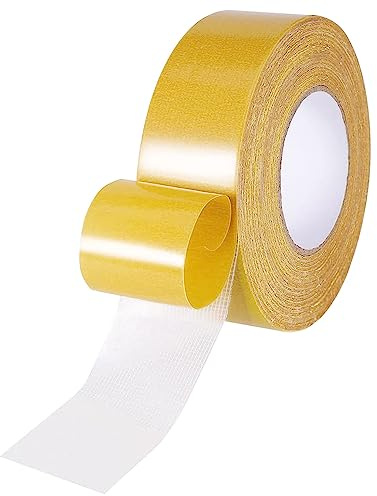 SUBTAVIK 0.6inch Double Sided Fabric Tape, Double Sided Tape Heavy Duty Adhesive Double Sided Sticky Tape Mounting Tape for Clothes Craft Home Office School Hotel Floor (20m/65.62ft Long)