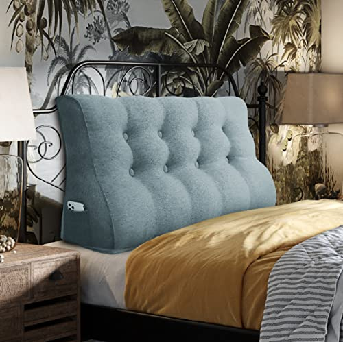 Johnear Rückenkissen Ergonomisch Gekrümmt für Sofa & Bett (Grau, 140cm) | Ergonomisches Rückenkissen mit gekrümmter Form – passt sich der Wirbelsäule an, entlastet den Rücken. Waschbar.