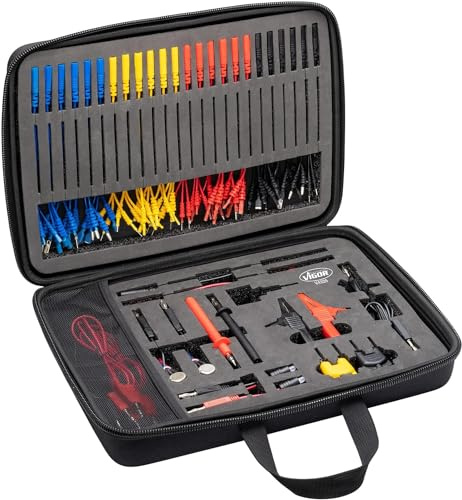 ViGOR Set di cavi di misura da 92 pezzi V4326N,Per le esigenze del settore automobilistico per la misurazione elettrica e il collaudo di circuiti/componenti elettrici, 92 pezzi, Batteria da 12 V