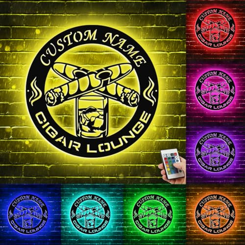 Individuelles LED-Wand-Neonschild, personalisiertes Zigaretten-Lounge, Acryl-Wandkunst, LED-Licht für Hochzeit, Veranstaltung, Party, Männerhöhle, Zuhause, Bar, Pub, Club, Empfang, Dessert (Stil 5)