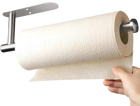 ROCTREE Küchenrollenhalter Ohne Bohren Edelstahl–Papierrollenhalter Küche Selbstklebend,Paper Towel Holder(Silber)