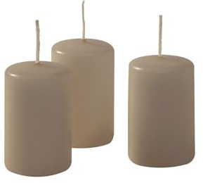 Cereria di Giorgio Risthò Kerzen Durchmesser 4 cm Höhe 7 - Taupe - Packung mit 12 Stück
