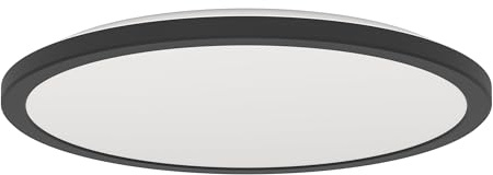 EGLO connect.z Smart Home LED Badezimmer Deckenleuchte Rovito-Z, ZigBee | App und Sprachsteuerung Alexa, warmweiß-kaltweiß, RGB, dimmbare Bad Deckenlampe, schwarz, IP44, Ø 39 cm