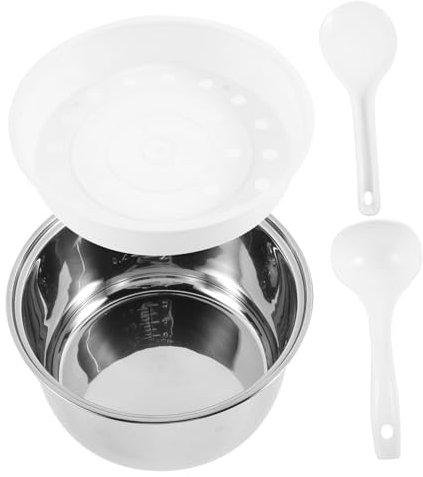 Mikinona Cuiseur à Riz Marmite Intérieure 3l Acier Inoxydable 304 Revêtement Antiadhésif Pot Multi-usages Remplacement Du Pot Cuisson Soupe Gâteau Usage Domestique