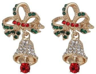 Generisch Weihnachts-Ohrringe, Baumelnde Ohrringe, Zierliche Glöckchen, Ohrringe Mit Strasssteinen, Kristallen, Tropfenohrringe, Weihnachtsschmuck, Originelle Ohrringe, Lustige Ohrringe für Frauen u