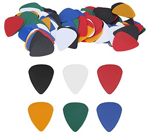 AOWINHIT Set mit 100 Bunten Gitarrenplektren aus Kunststoff, 0,46 Mm, Gitarrenzubeh?r und Musikinstrumentenzubeh?r Zum Schutz der Finger,Kombinationsfitnessprodukte